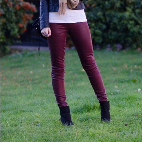 Anthropologie Denim - PAIGE JEANS BURGUNDY VERDUGO ULTRA SKINNY  SZ 26